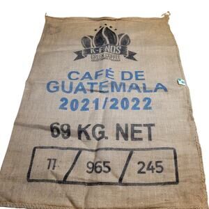 Guatemala Burlap Coffee Sack K-Finos 28"x39" Rustic Craft Bag Decor Full Size